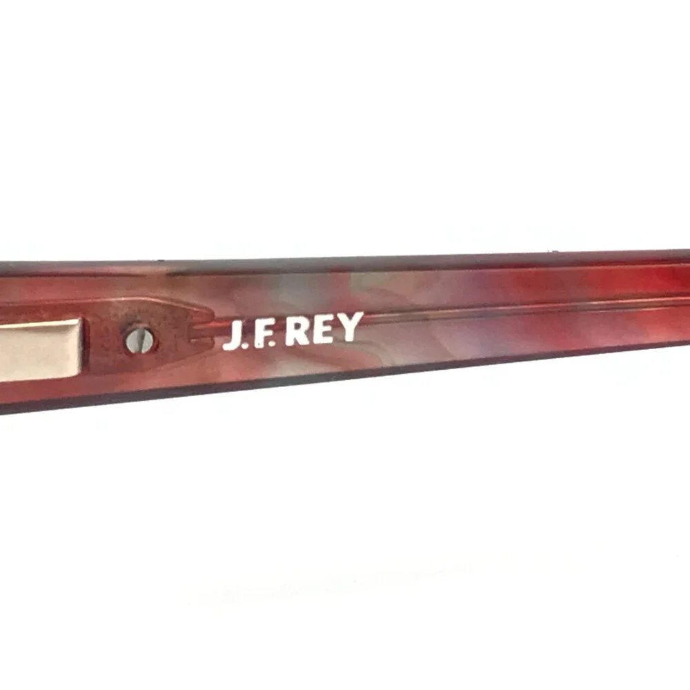 J.F. Rey Eyeglasses Frames JF1546 1438 Crystal Red Round Horn Full Rim 49-20-138